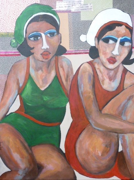 Painting titled "les bombesas" by Martine Flory, Original Artwork, Acrylic