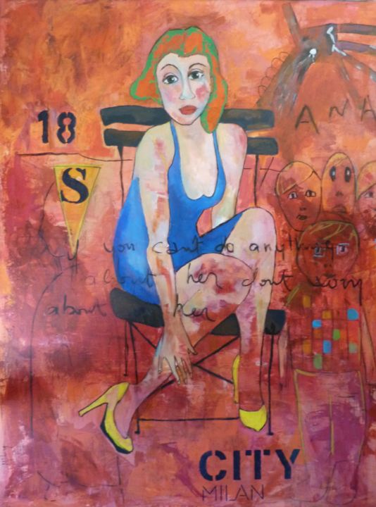 Painting titled "ANA rêve" by Martine Flory, Original Artwork, Collages