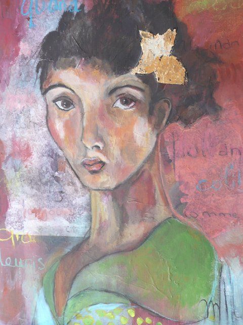 Painting titled "le charme fou" by Martine Flory, Original Artwork, Other
