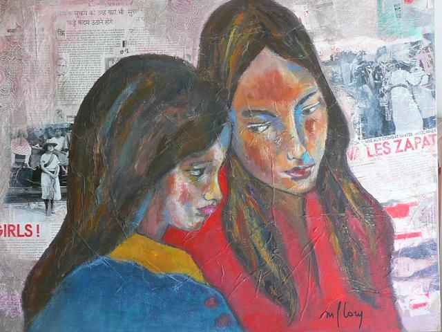 Peinture intitulée "les zapatas girls" par Martine Flory, Œuvre d'art originale, Acrylique