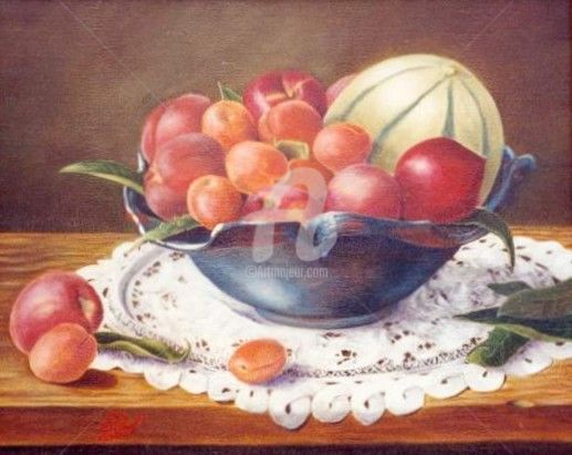 Peinture intitulée "Les fruits d'été" par Mgdecors, Œuvre d'art originale, Huile