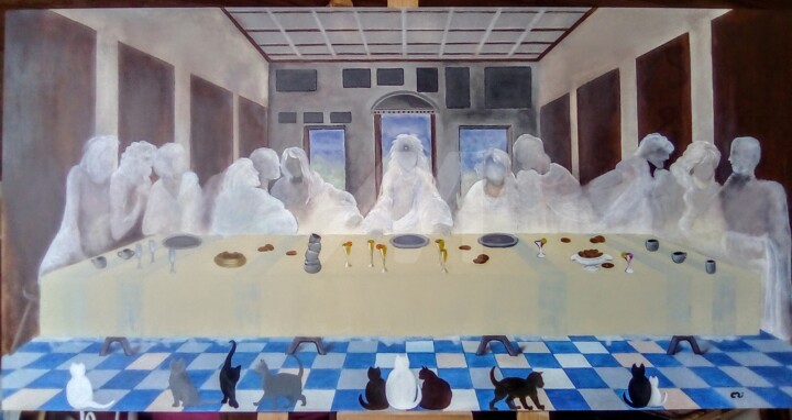 Peinture intitulée "Les fantômes de la…" par Martine Lagrave, Œuvre d'art originale,