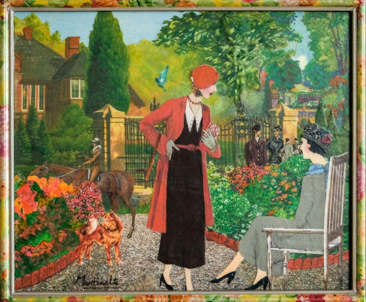 Collages intitolato "Promenade au Parc" da Martisanatcréations, Opera d'arte originale, Collages