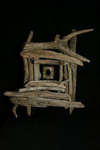 Sculpture intitulée "cadre en bois flotté" par Martine Philis, Œuvre d'art originale, Bois