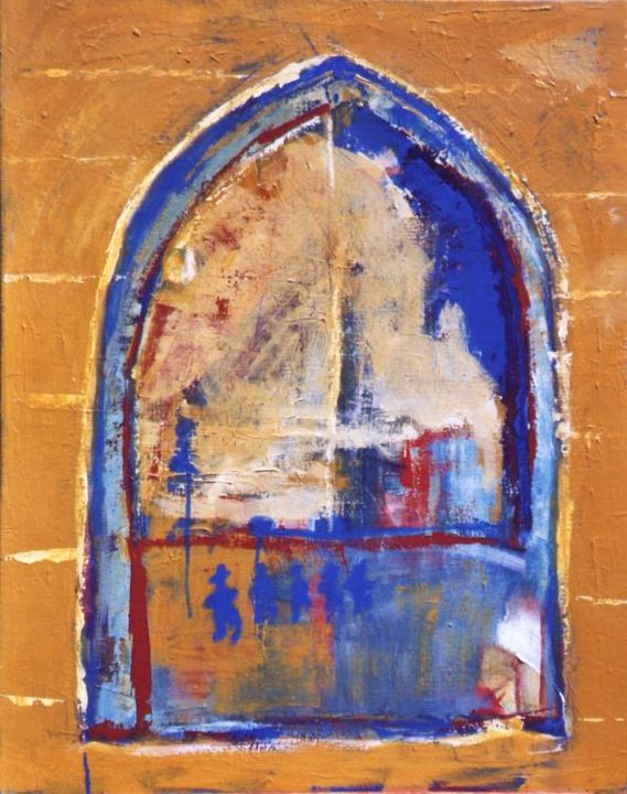 Painting titled "cathédrale" by Martine-Marie Rioual, Original Artwork