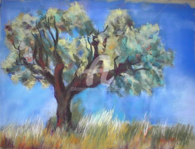 Painting titled "L'Arbre" by Martine Salendre, Original Artwork