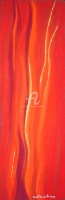 Painting titled "Flammes" by Martine Salendre, Original Artwork, Oil