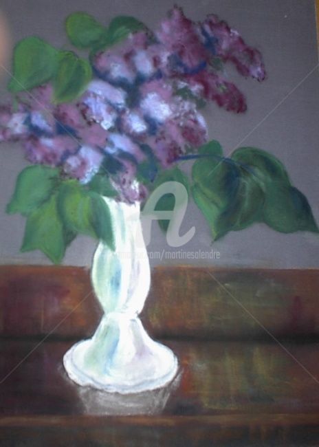 Painting titled "Lilas" by Martine Salendre, Original Artwork