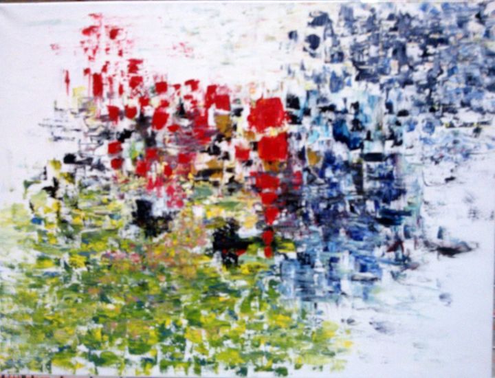 Peinture intitulée "couleurs" par Martine Zendali, Œuvre d'art originale, Huile