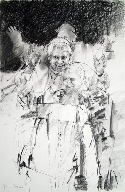 Painting titled "#6 - Benedictus XVI" by Martinho Dias, Original Artwork