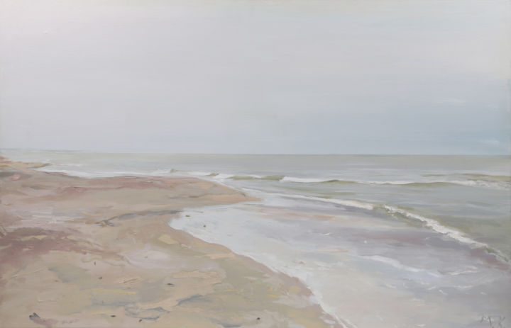 Schilderij getiteld "The Still Sea" door Martins Krumins, Origineel Kunstwerk, Acryl