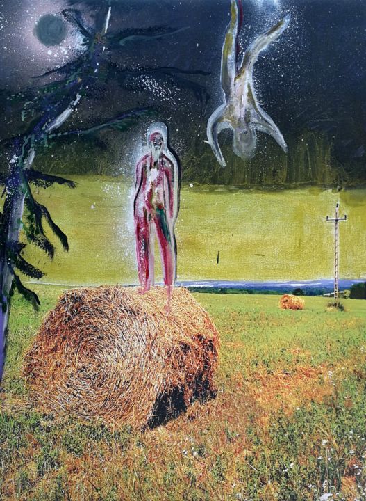 Painting titled "The death and the r…" by Marton Bende, Original Art, Acrylic