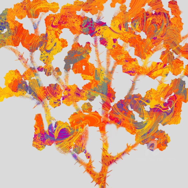 Цифровое искусство под названием "Wild Botanical - Fl…" - Martyn Dymott, Подлинное произведение искусства, Цифровая живопись