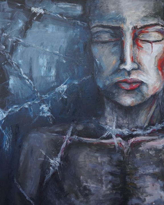 Painting titled ""Non omnis moriar"" by Martyna Abu Louz, Original Artwork, Oil