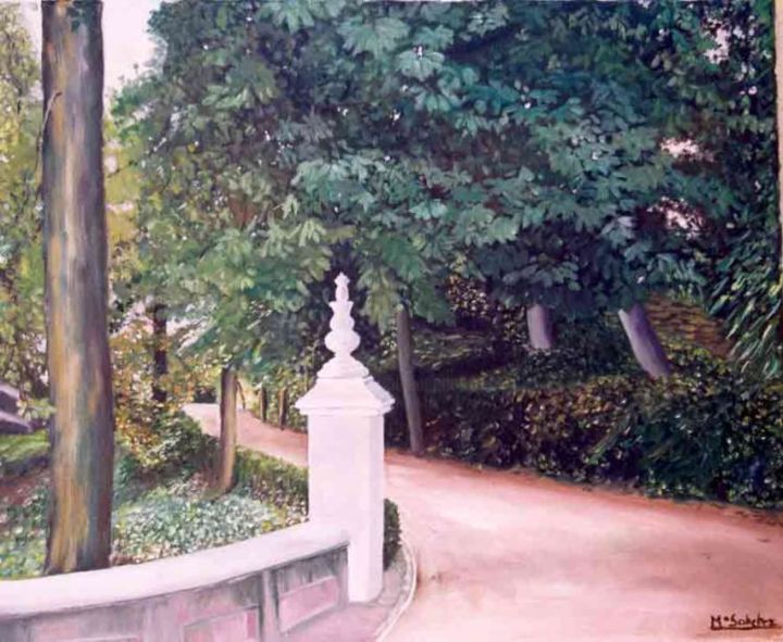 Peinture intitulée "camino verde" par Mª Antonia Sanchez, Œuvre d'art originale