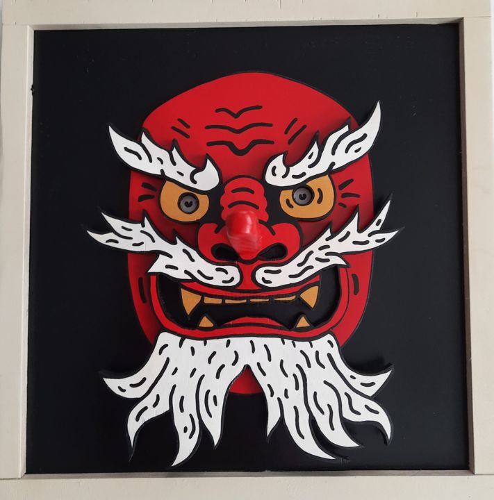 Sculpture titled "Tengu" by Marina Boiko, Original Art, Wood