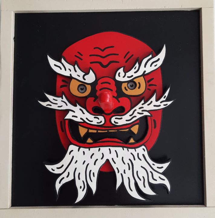 Sculpture titled "Tengu" by Marina Boiko, Original Artwork, Wood