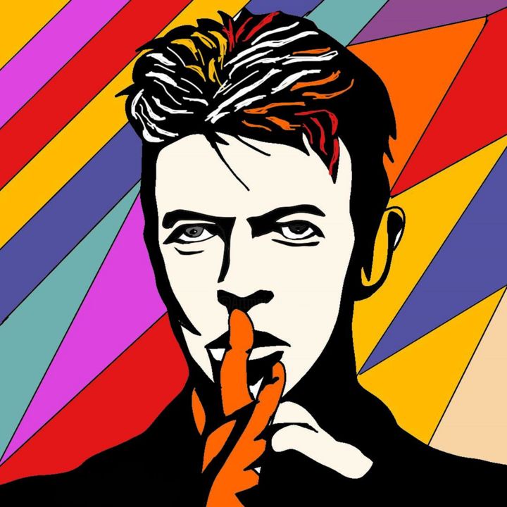 Цифровое искусство под названием "David Bowie" - Marina Boiko, Подлинное произведение искусства, 2D Цифровая Работа