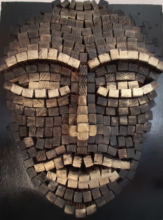 Sculpture titled "Face of the sun" by Marina Boiko, Original Artwork, Wood