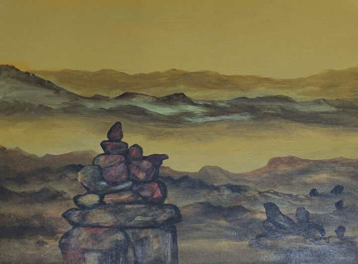 Painting titled "Singing Rocks-16" by B. Maruthi, Original Artwork, Acrylic