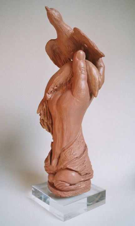 Sculpture titled "Résistense" by Marwanart, Original Artwork, Terra cotta