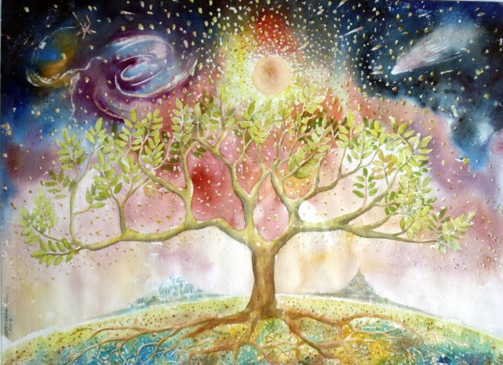 Peinture intitulée "L'arbre de ma vie" par Marwanart, Œuvre d'art originale