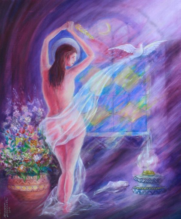 Painting titled "Rêve" by Marwanart, Original Artwork, Other