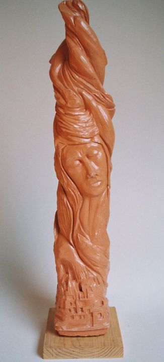 雕塑 标题为“Melancolie-02” 由Marwanart, 原创艺术品, 粘土