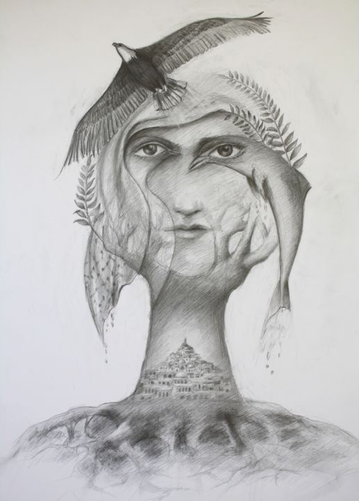 Dessin intitulée "Olivier" par Marwanart, Œuvre d'art originale, Graphite