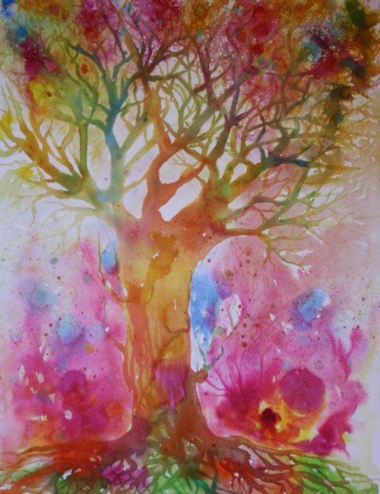 Peinture intitulée "Arbre 01" par Marwanart, Œuvre d'art originale, Encre