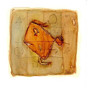Pintura titulada "Hennè made fish" por Marwin Lee Beck, Obra de arte original