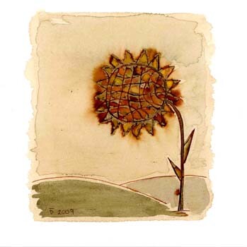 「Sunflower」というタイトルの絵画 Marwin Lee Beckによって, オリジナルのアートワーク