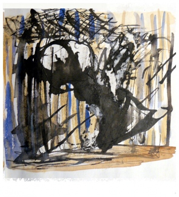 Рисунок под названием "tempete_+ombre.jpg" - Mary Calloc'H, Подлинное произведение искусства