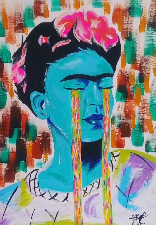 Painting titled "Friday is Crying" by Marie Campbell, Original Artwork, Acrylic