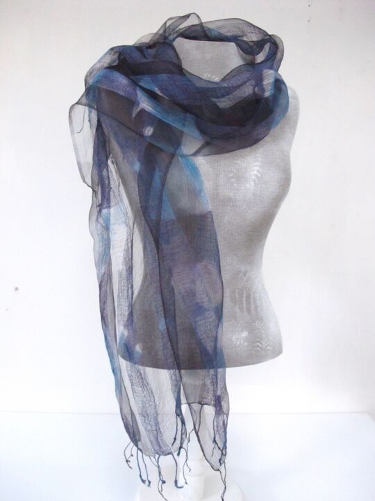 Artcraft titled "Japanese Silk with…" by Mary Downe, Original Artwork, Scarves & Wraps