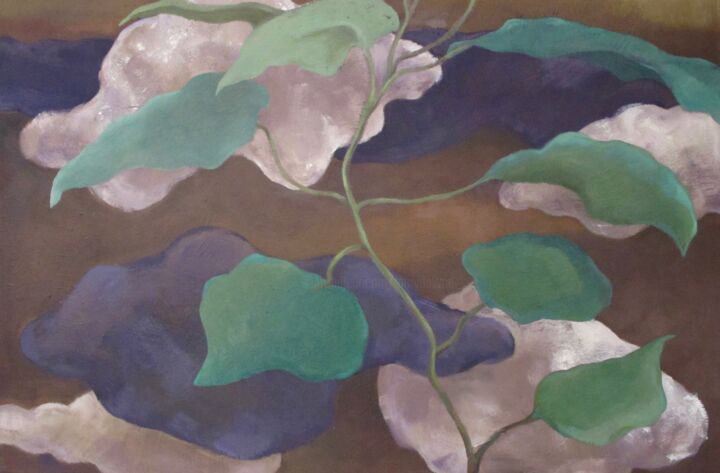 Painting titled "Hydrangea Aspera" by Mary Downe, Original Artwork, Oil