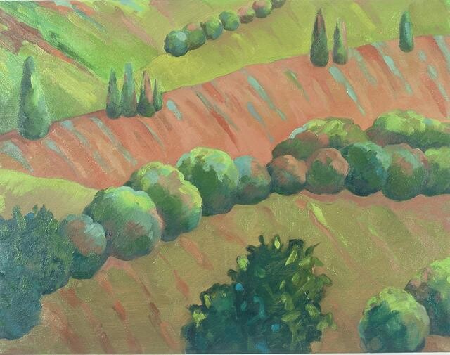 Painting titled "Umbria VII" by Mary Downe, Original Artwork, Oil