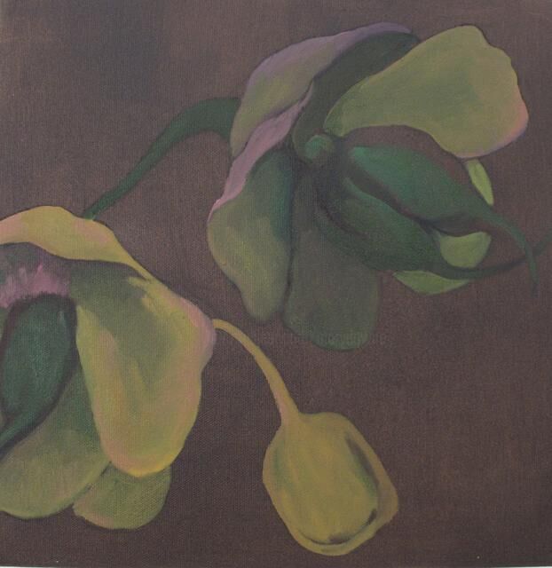 Painting titled "Hellebore Detail 4" by Mary Downe, Original Artwork