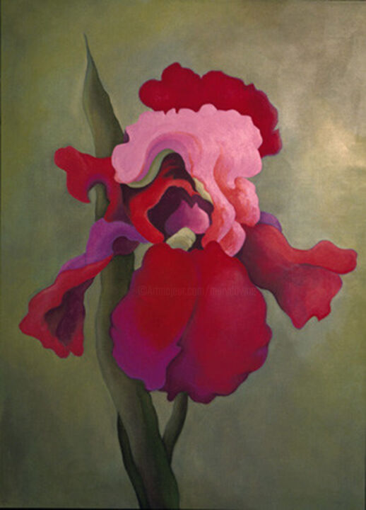 Painting titled "Iris VIII" by Mary Downe, Original Artwork, Oil