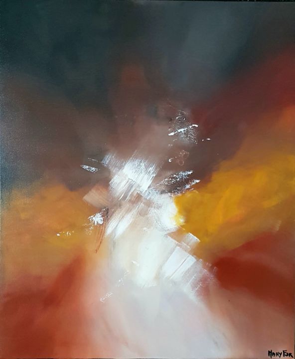 「Peinture abstraite…」というタイトルの絵画 Mary Fjrによって, オリジナルのアートワーク, アクリル ウッドストレッチャーフレームにマウント