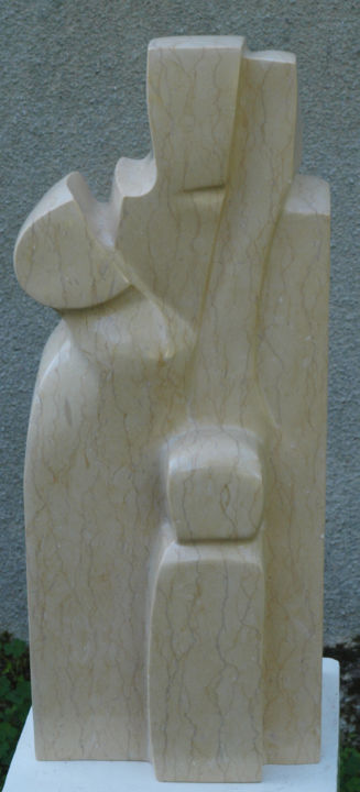 Skulptur mit dem Titel "Babel" von Maryvonne Lorgeré, Original-Kunstwerk, Stein