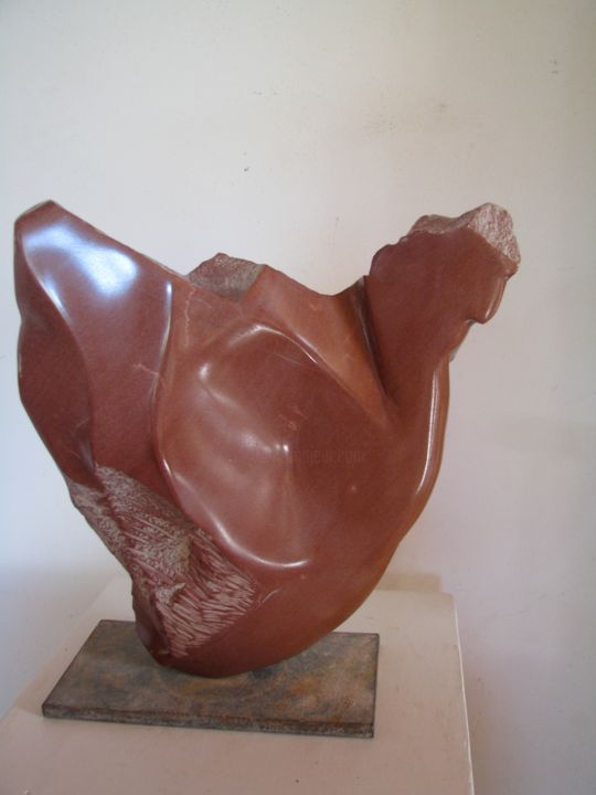 Sculpture intitulée "Poule" par Maryvonne Lorgeré, Œuvre d'art originale, Pierre