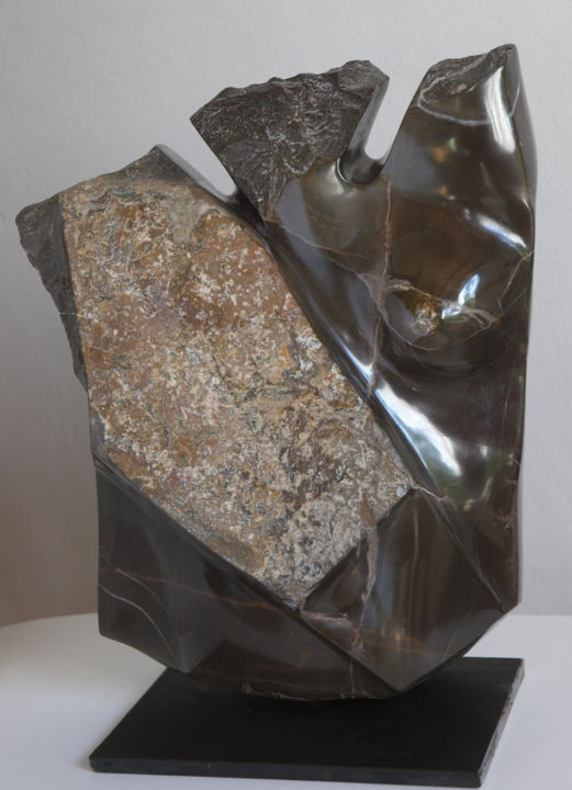 Sculptuur getiteld "Castor" door Maryvonne Lorgeré, Origineel Kunstwerk, Steen