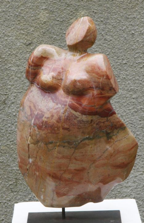 Sculpture intitulée "Coucher de soleil" par Maryvonne Lorgeré, Œuvre d'art originale, Pierre