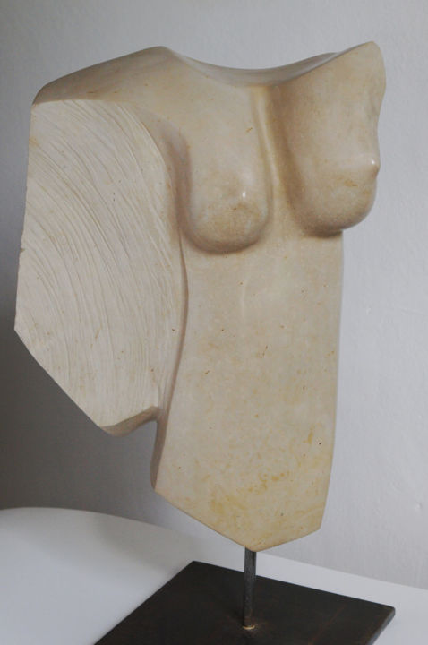 Sculpture titled "Angela" by Maryvonne Lorgeré, Original Artwork, Stone
