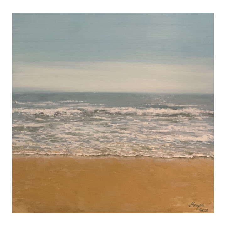 "Falesia Beach" başlıklı Tablo Maryam Nilforoushan tarafından, Orijinal sanat, Petrol Ahşap Sedye çerçevesi üzerine monte ed…