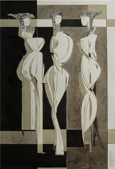 Peinture intitulée "Modeling" par Yorgos Maryelis, Œuvre d'art originale, Autre