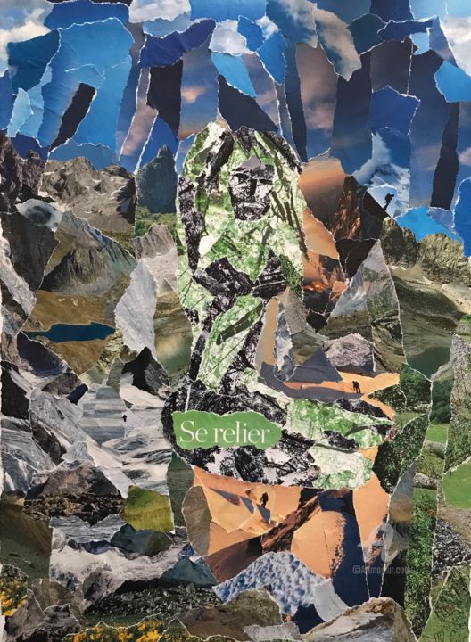 Collages intitulée "Nature au féminin" par Mary-Eve Ignatowicz, Œuvre d'art originale, Collages Monté sur Châssis en bois