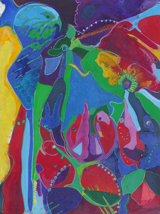 Peinture intitulée "Éléments de rêve" par Mary Gill, Œuvre d'art originale, Acrylique