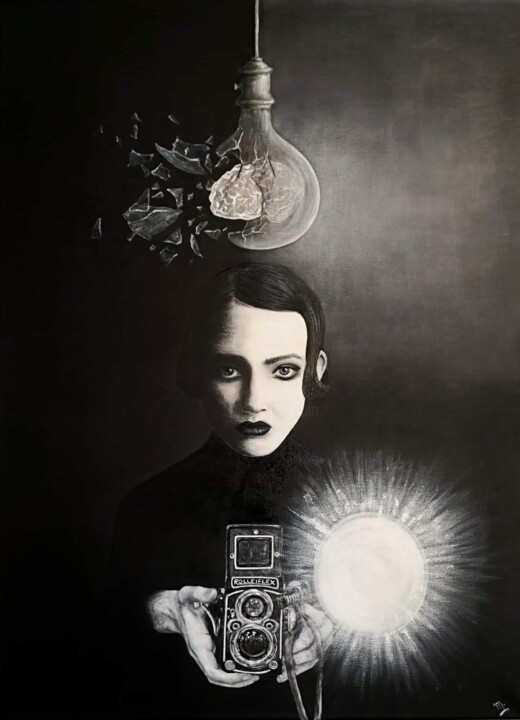 Картина под названием "Image, Flash, Ruptu…" - Maryline Bouton, Подлинное произведение искусства, Масло